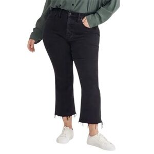 Madewell Cali Demi-Boot Jeans Size 20 Black Raw Hem